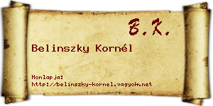 Belinszky Kornél névjegykártya