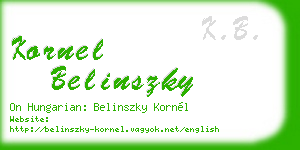 kornel belinszky business card